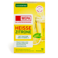 WEPA heiße Zitrone+Vit.C+Calcium zuckerfrei Pulver