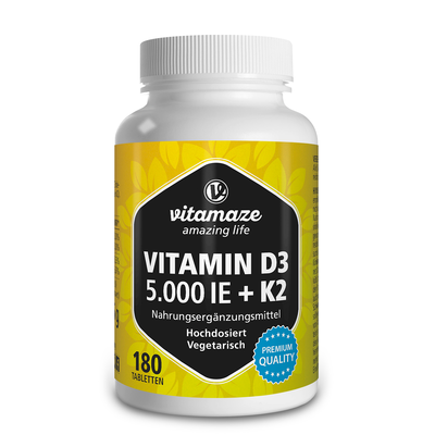 VITAMIN D3 K2 5000 I.E./100 µg hochdosiert Tabl.