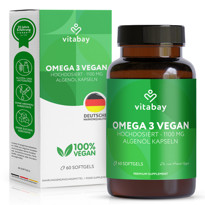 OMEGA-3 1100 mg vegan 600mg DHA+300mg EPA Weichk.